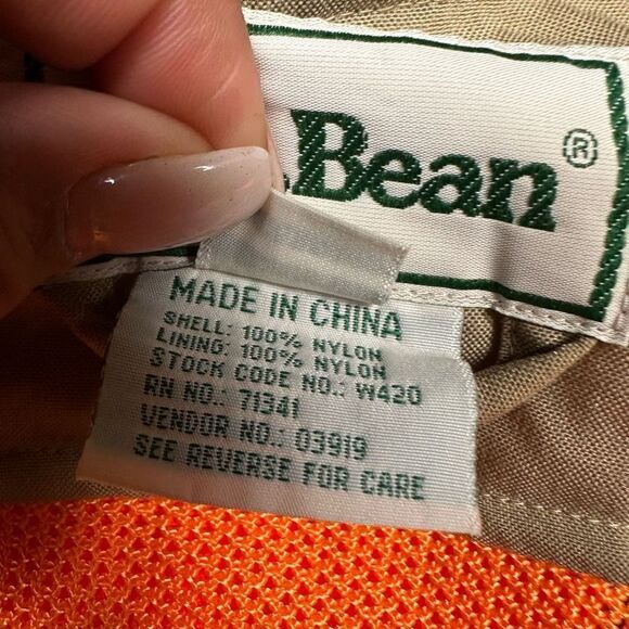 LL Bean Mens Size XL Vintage Vest Orange Khaki Freeport Marine Fishing Pockets - Picture 2 of 7